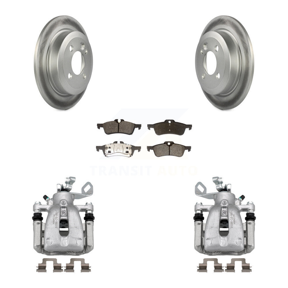 Rear Brake Caliper Coat Rotor And Semi-Metallic Pad Kit For 2007 Mini Cooper Convertible KCG-100041P