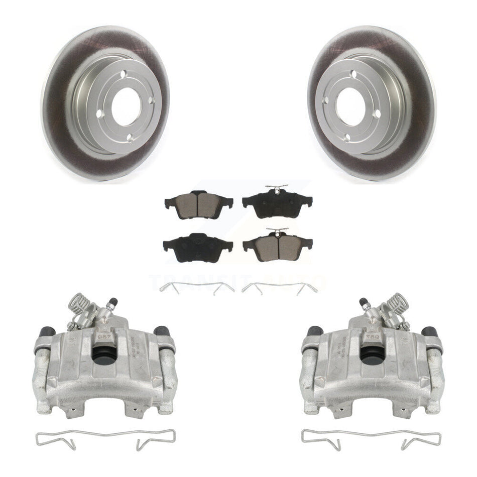 Rear Disc Brake Caliper Coated Rotors And Ceramic Pads Kit For 2018-2021 Ford EcoSport FWD KCG-100042C