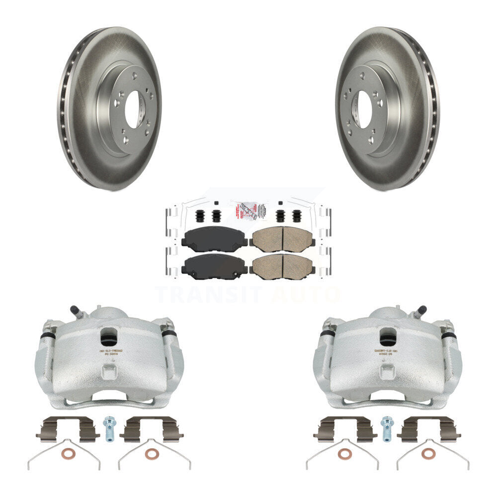 Front Disc Brake Caliper Coated Rotors And Ceramic Pads Kit For 2002-2004 Honda CR-V KCG-100042N by Transit Auto