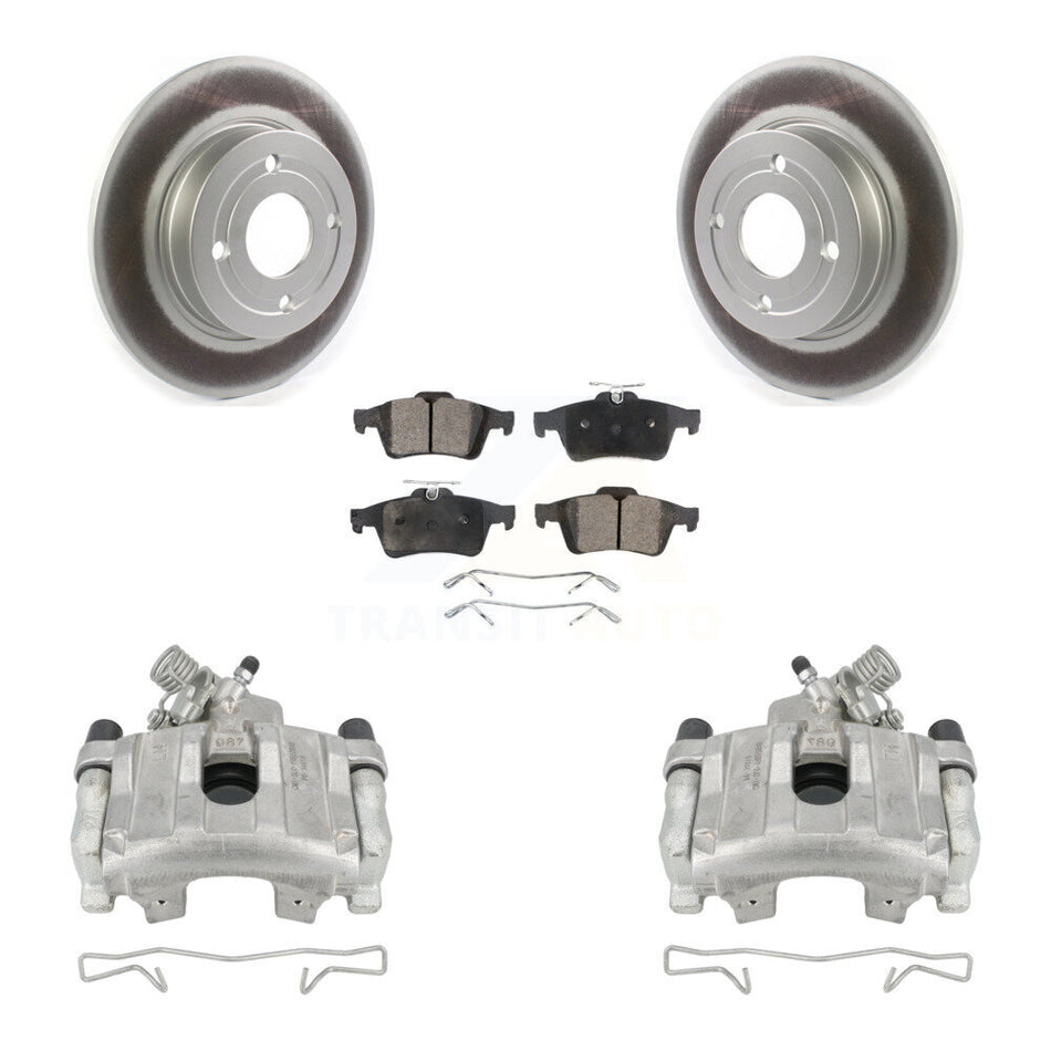 Rear Disc Brake Caliper Coated Rotors And Semi-Metallic Pads Kit For 2018-2021 Ford EcoSport FWD KCG-100043P