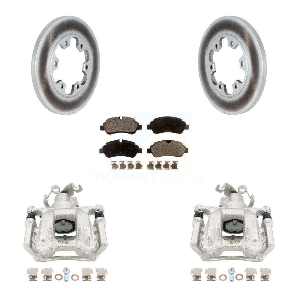 Rear Disc Brake Caliper Coated Rotors And Semi-Metallic Pads Kit For Ford Transit-350 HD KCG-100044P