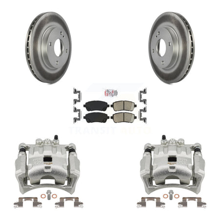 Front Disc Brake Caliper Coated Rotors And Ceramic Pads Kit For Ford Fiesta KCG-100045N