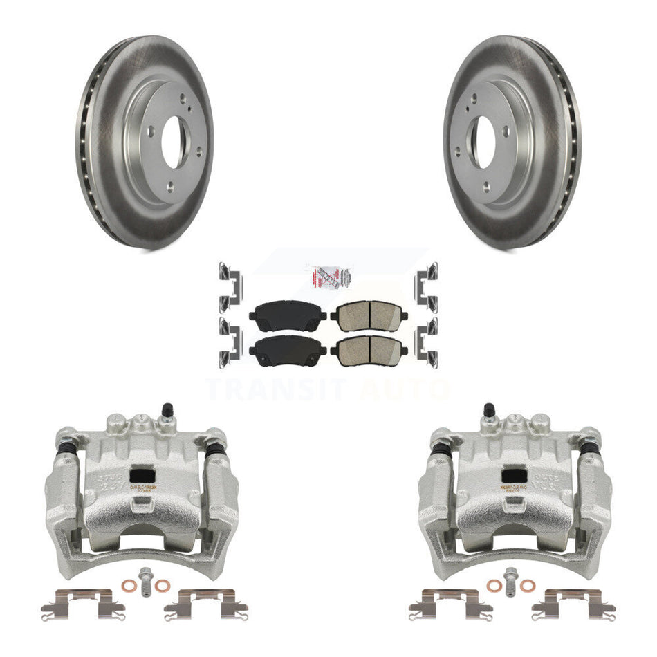Front Disc Brake Caliper Coated Rotors And Ceramic Pads Kit For Ford Fiesta KCG-100045N