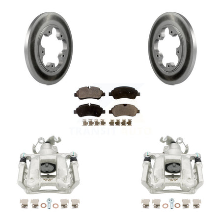 Rear Brake Caliper Coat Rotors Semi-Metallic Pad Kit For Ford Transit-250 Transit-150 HD KCG-100045P