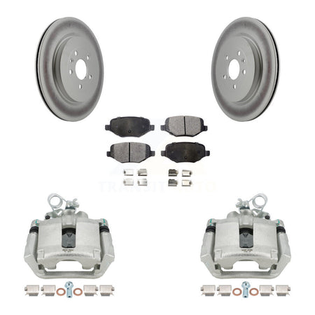 Rear Brake Caliper Coat Rotor & Ceramic Pad Kit For Ford Explorer Police Interceptor MKS KCG-100045T