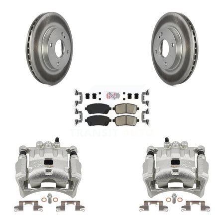 Front Disc Brake Caliper Coated Rotors And Ceramic Pads Kit For Ford Fiesta KCG-100046N