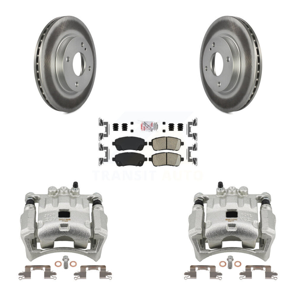 Front Disc Brake Caliper Coated Rotors And Ceramic Pads Kit For Ford Fiesta KCG-100046N