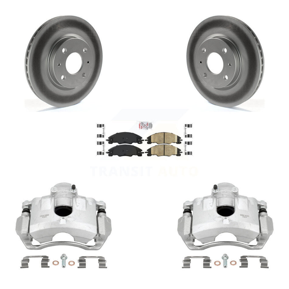 Front Disc Brake Caliper Coated Rotors And Ceramic Pads Kit For Ford Focus KCG-100047N