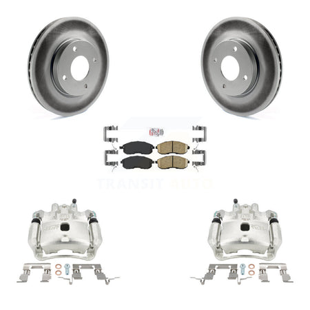 Front Disc Brake Caliper Coated Rotors And Ceramic Pads Kit For 2009-2014 Nissan Cube KCG-100048N