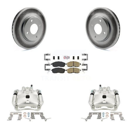 Front Disc Brake Caliper Coated Rotors And Ceramic Pads Kit For 2009-2014 Nissan Cube KCG-100049N