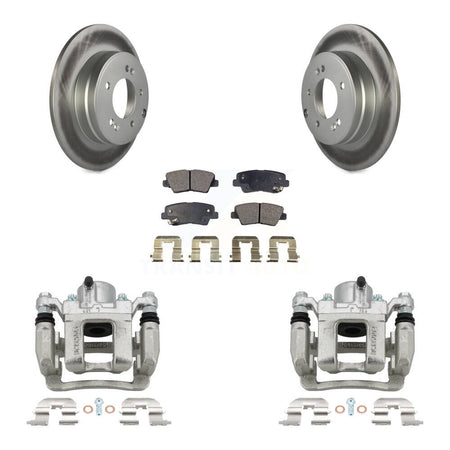 Rear Disc Brake Caliper Coated Rotors And Ceramic Pads Kit For Hyundai Sonata Kia Optima KCG-100049T