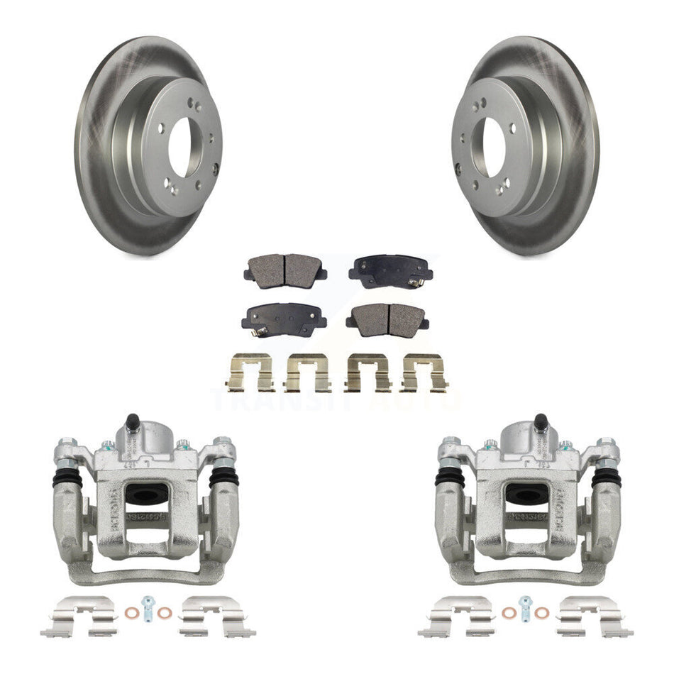 Rear Disc Brake Caliper Coated Rotors And Ceramic Pads Kit For Hyundai Sonata Kia Optima KCG-100049T