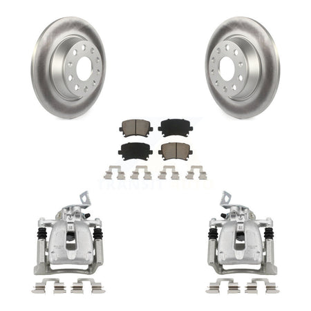 Rear Disc Brake Caliper Coated Rotors And Ceramic Pads Kit For Volkswagen CC Passat KCG-100050C