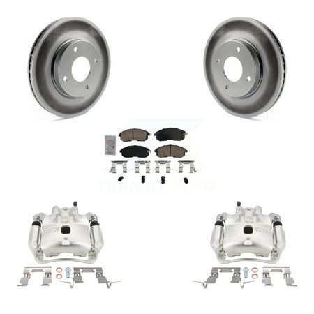 Front Disc Brake Caliper Coated Rotors And Ceramic Pads Kit For Nissan Versa KCG-100050N
