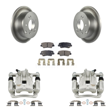 Rear Disc Brake Caliper Coated Rotors And Ceramic Pads Kit For 2010-2013 Kia Soul KCG-100050T