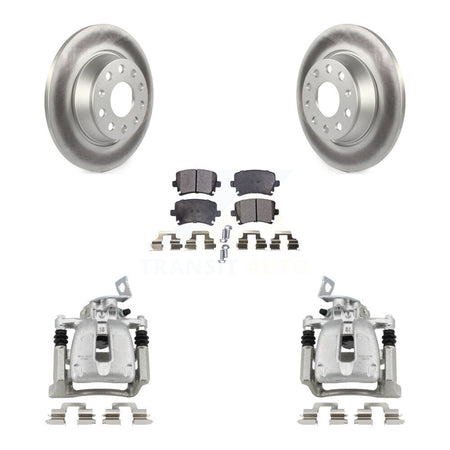 Rear Disc Brake Caliper Coated Rotors And Semi-Metallic Pad Kit For Volkswagen CC Passat KCG-100051P
