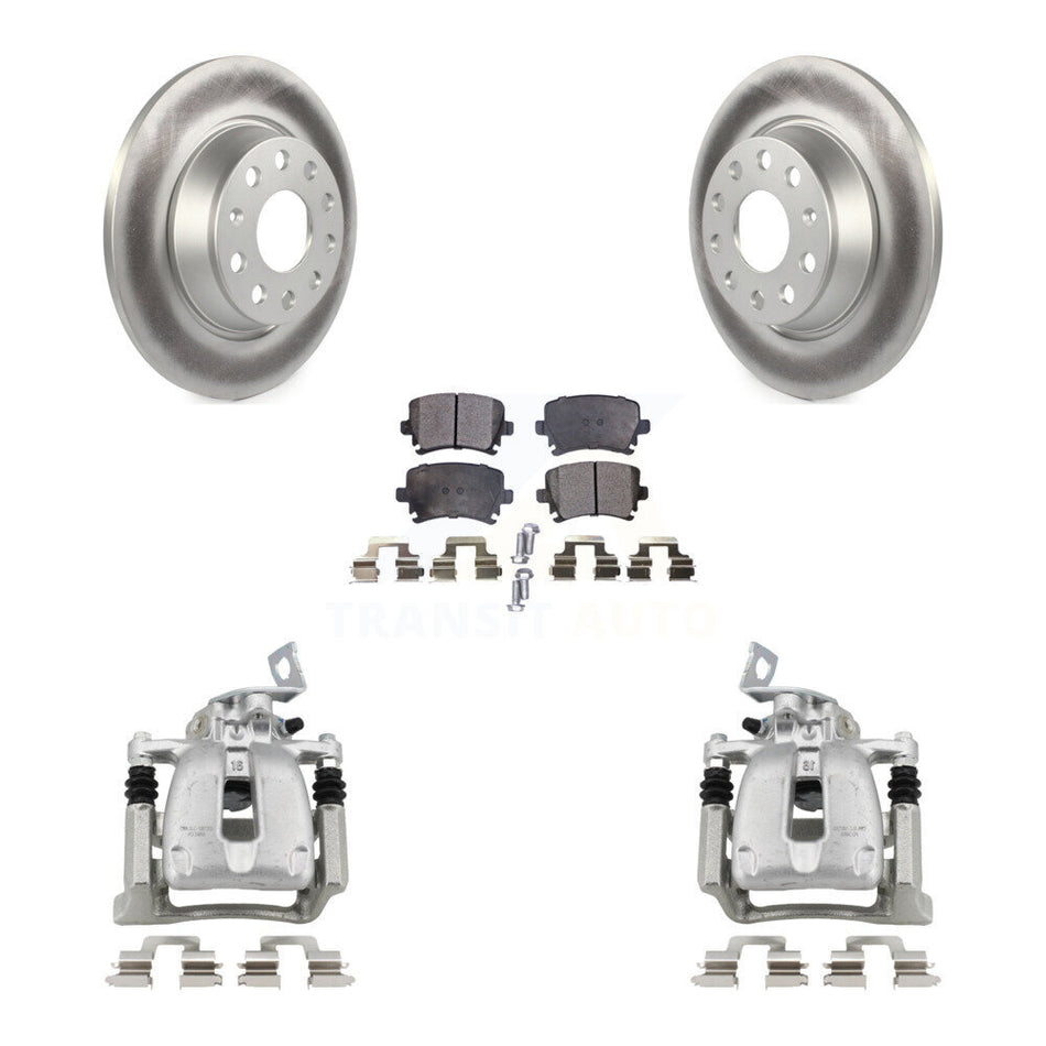 Rear Disc Brake Caliper Coated Rotors And Semi-Metallic Pad Kit For Volkswagen CC Passat KCG-100051P