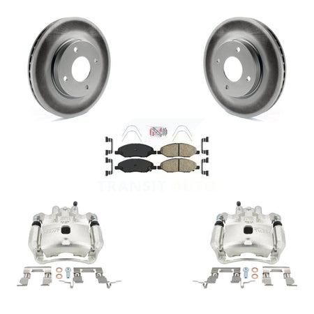 Front Disc Brake Caliper Coat Rotors & Ceramic Pad Kit For 2008 Nissan Versa 4-Wheel ABS KCG-100052N