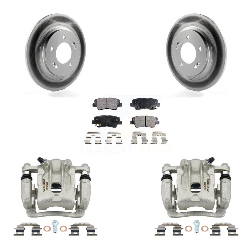 Rear Brake Caliper Coat Rotor Ceramic Pad Kit For Kia Optima With Electric Parking KCG-100052T
