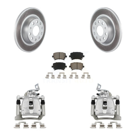 Rear Disc Brake Caliper Coated Rotor And Ceramic Pad Kit For 2008 Volkswagen Passat 2.0L KCG-100056C