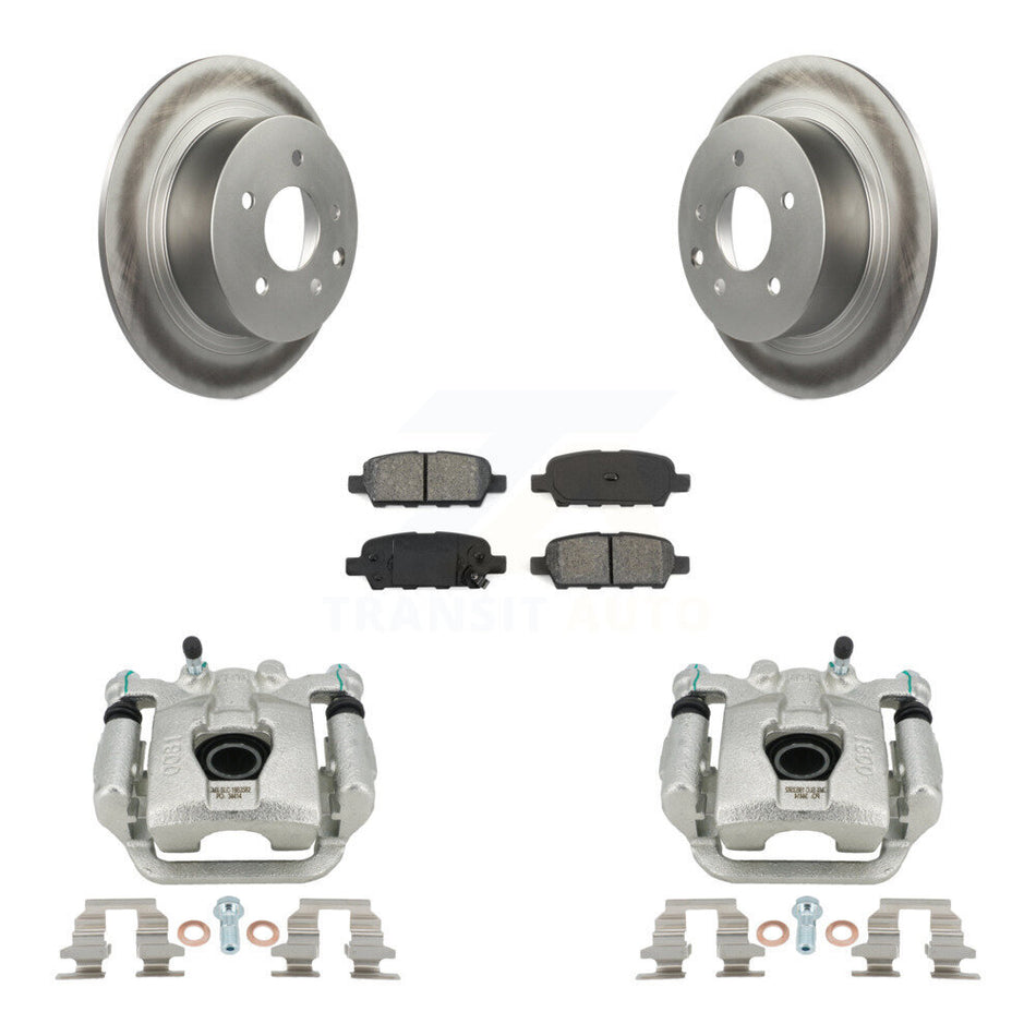 Rear Disc Brake Caliper Coated Rotors And Semi-Metallic Pads Kit For Nissan Sentra Juke KCG-100056S