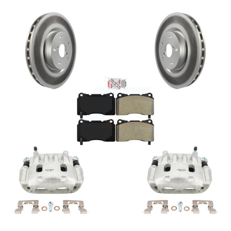 Front Disc Brake Caliper Coated Rotors And Semi-Metallic Pads Kit For Subaru Impreza WRX KCG-100057N