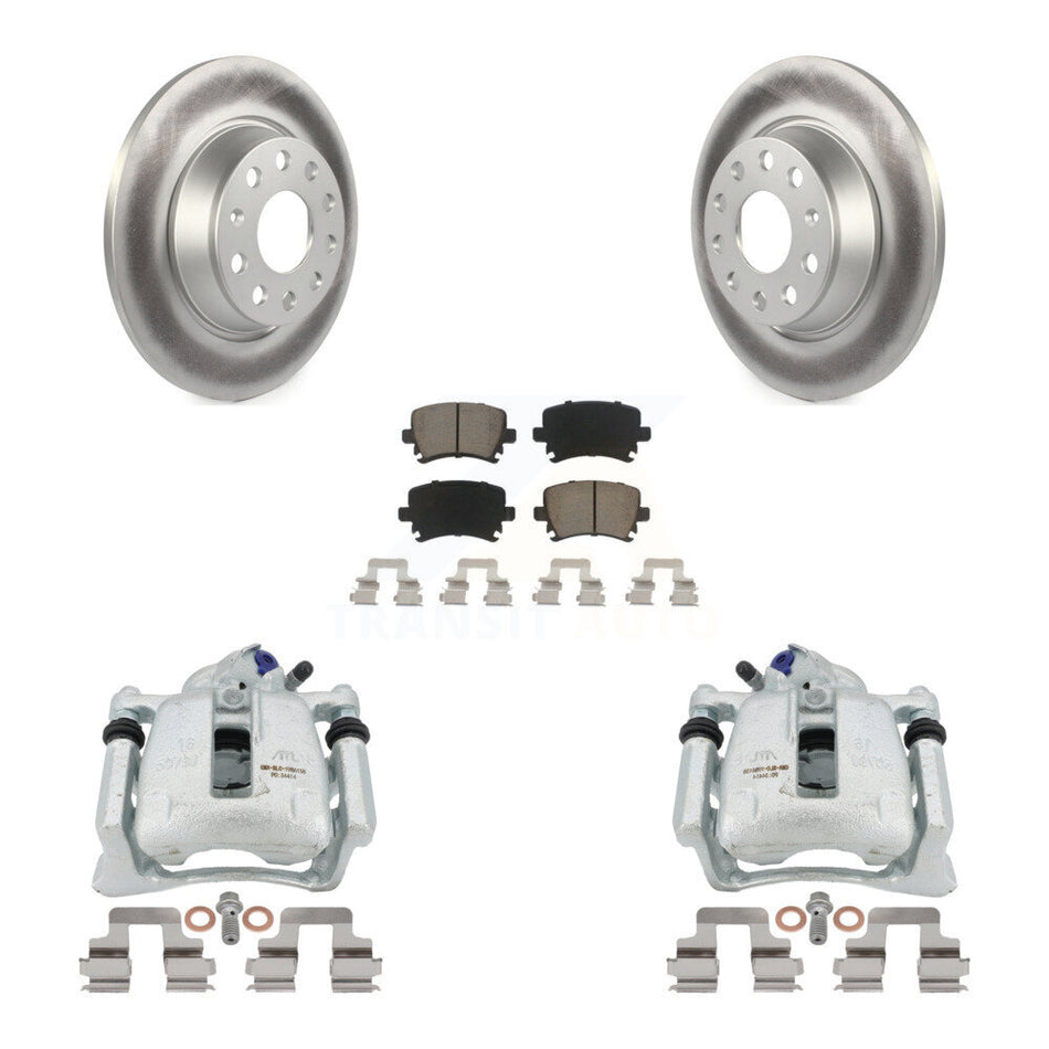Rear Disc Brake Caliper Coated Rotors And Ceramic Pads Kit For Volkswagen Tiguan CC KCG-100058C