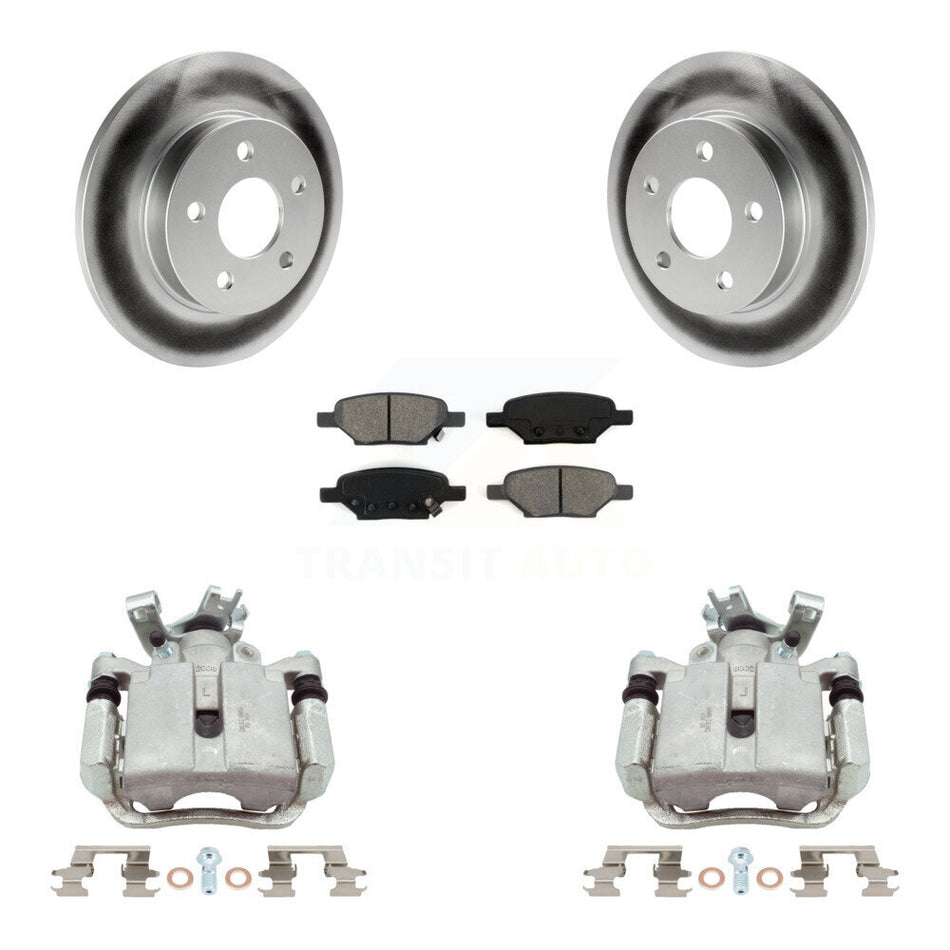 Rear Brake Caliper Coat Rotors Semi-Metallic Pad Kit For Chevrolet Malibu Pontiac Cobalt KCG-100058S