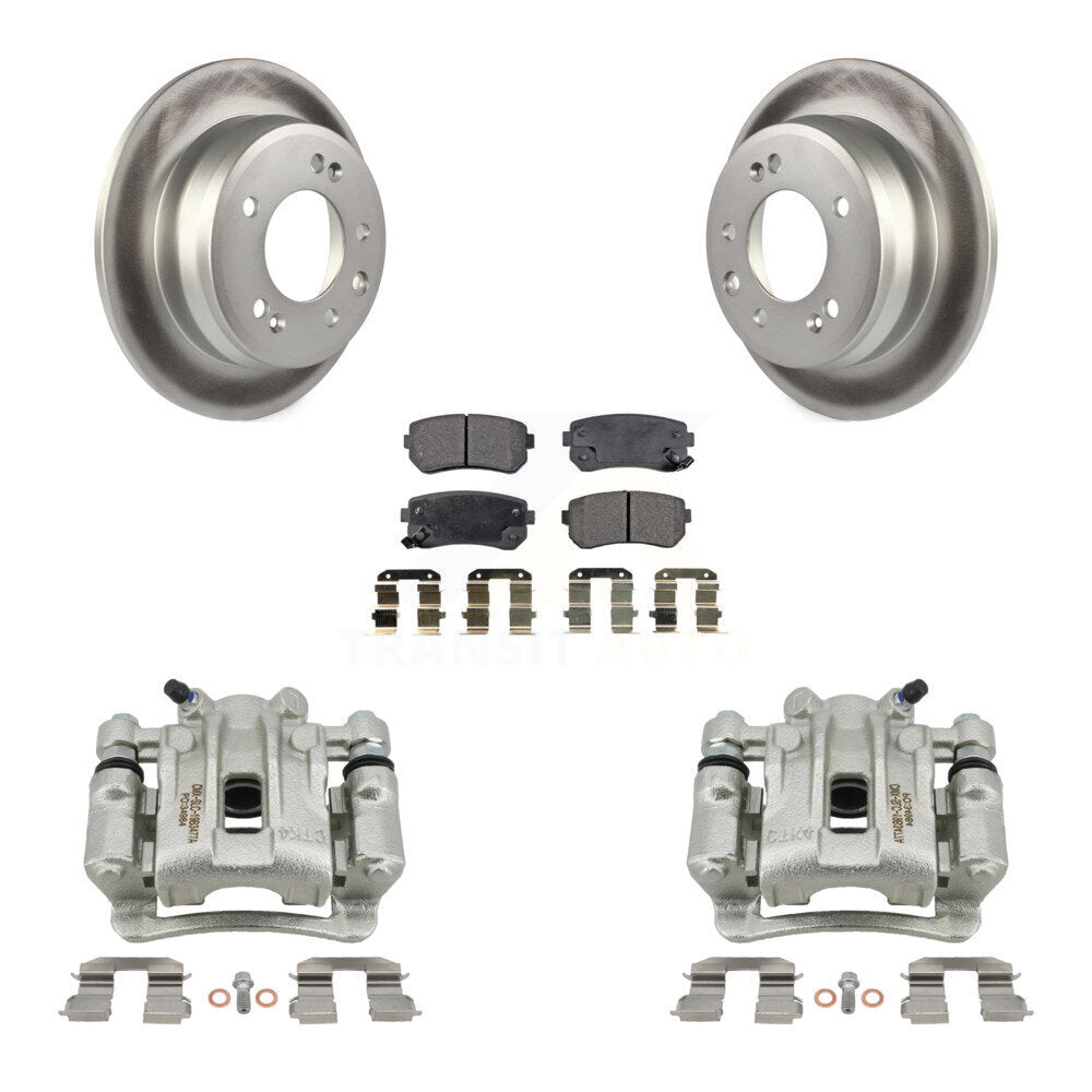Rear Disc Brake Caliper Coated Rotors And Ceramic Pads Kit For Hyundai Elantra KCG-100058T