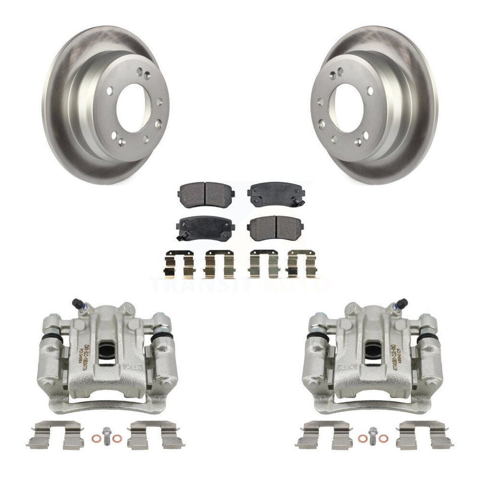 Rear Disc Brake Caliper Coated Rotors And Ceramic Pads Kit For Hyundai Elantra KCG-100058T