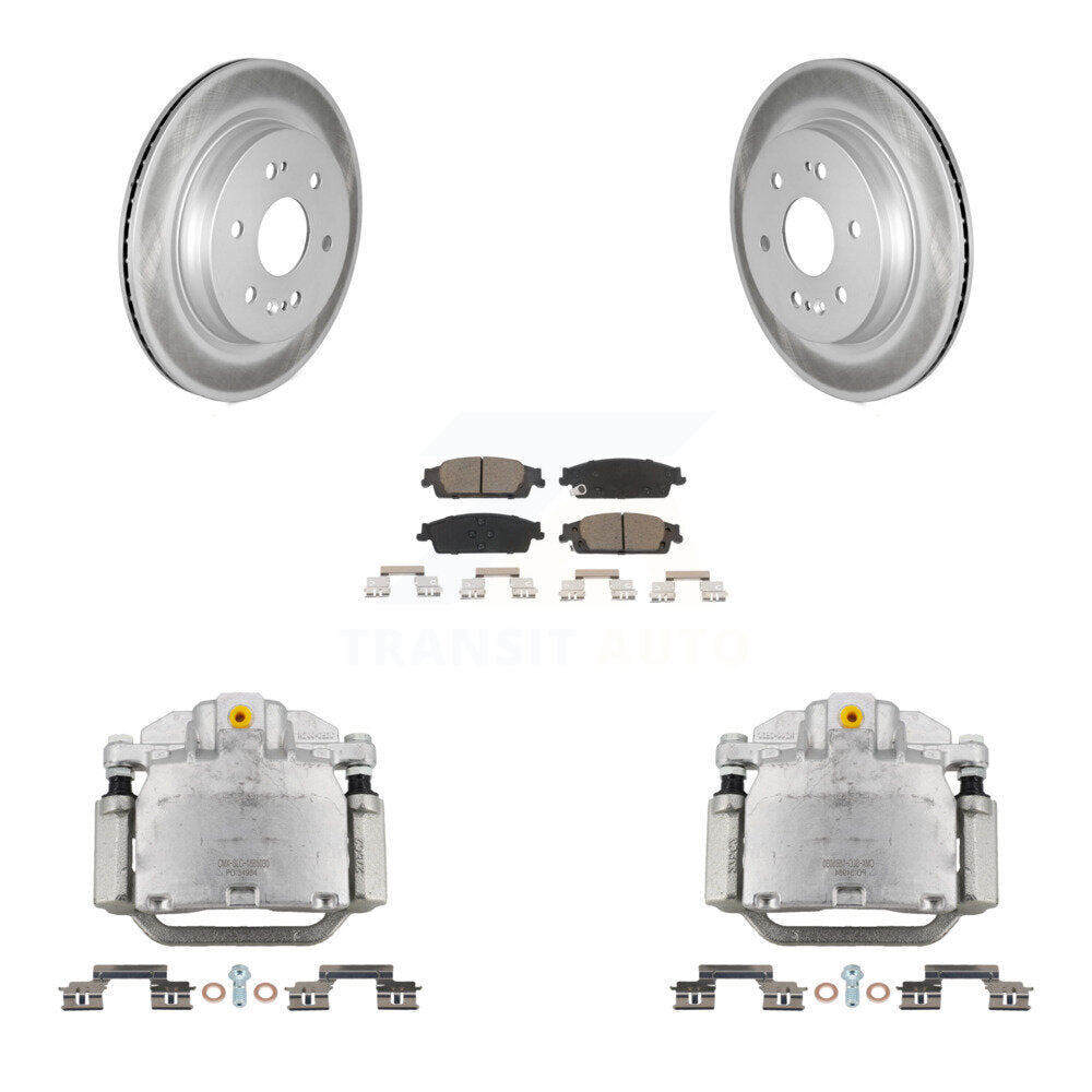 Rear Brake Caliper Coat Rotor Ceramic Pad Kit For Chevrolet Silverado 1500 LD GMC Sierra KCG-100060C