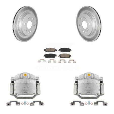 Rear Brake Caliper Coat Rotor Ceramic Pad Kit For Chevrolet Silverado 1500 LD GMC Sierra KCG-100060C