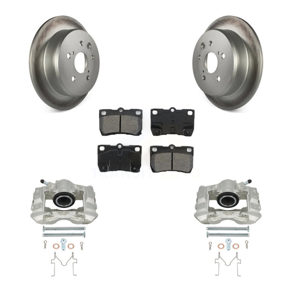 Rear Disc Brake Caliper Coated Rotors And Semi-Metallic Pads Kit For Lexus IS250 KCG-100061S by Transit Auto