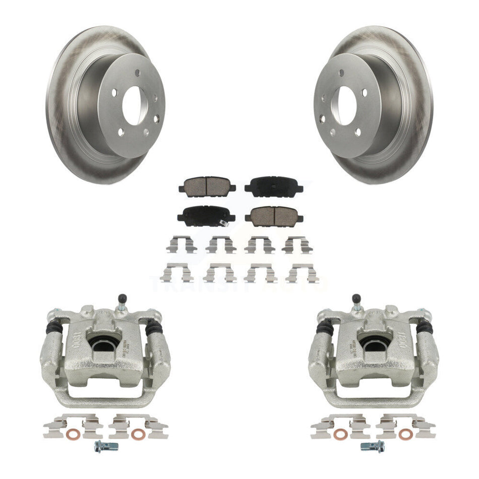 Rear Disc Brake Caliper Coated Rotors And Ceramic Pads Kit For Nissan Altima Maxima KCG-100062C