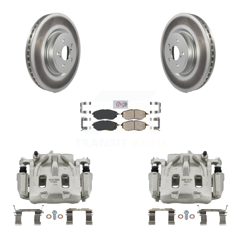Front Disc Brake Caliper Coat Rotor & Ceramic Pad Kit For Subaru Forester Outback Legacy KCG-100063N