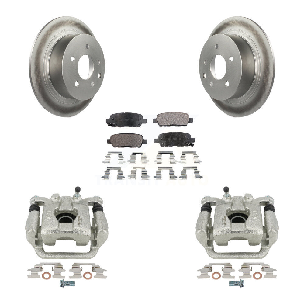 Rear Disc Brake Caliper Coated Rotors And Semi-Metallic Pads Kit For Nissan Altima Maxima KCG-100063P by Transit Auto