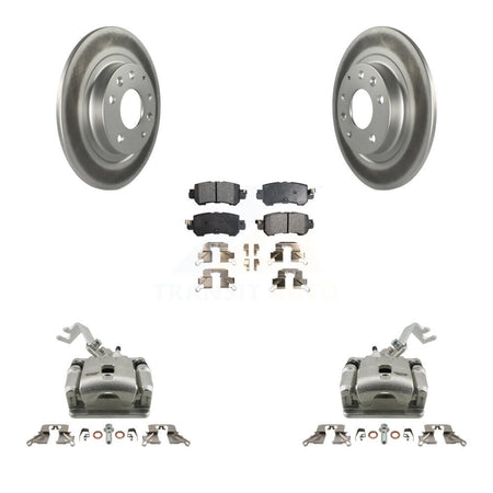 Rear Disc Brake Caliper Coated Rotors And Ceramic Pads Kit For 2016-2018 Mazda CX-3 KCG-100063T