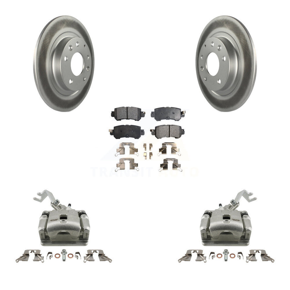 Rear Disc Brake Caliper Coated Rotors And Ceramic Pads Kit For 2016-2018 Mazda CX-3 KCG-100063T