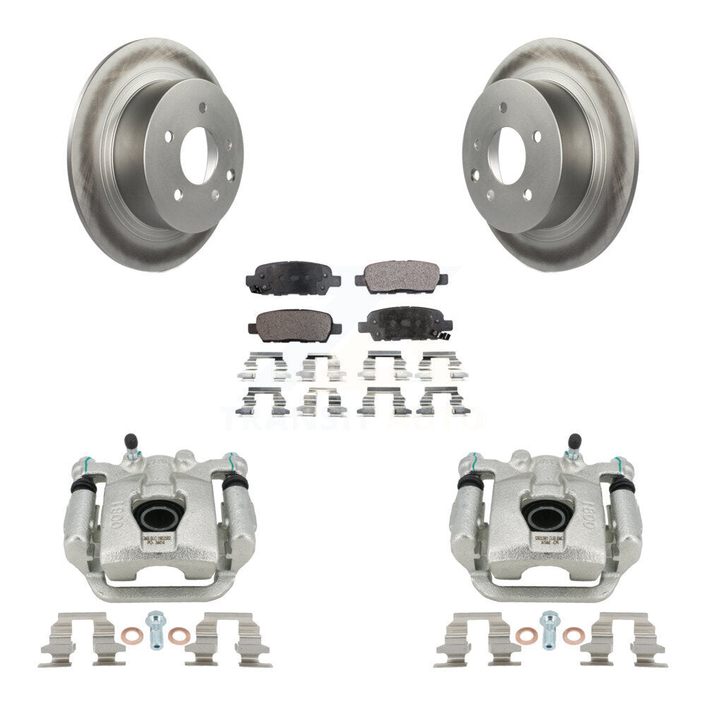 Rear Disc Brake Caliper Coated Rotors And Semi-Metallic Pads Kit For Nissan Sentra Juke KCG-100064P