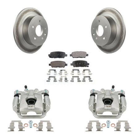 Rear Disc Brake Caliper Coated Rotors And Semi-Metallic Pads Kit For Nissan Sentra Juke KCG-100064P