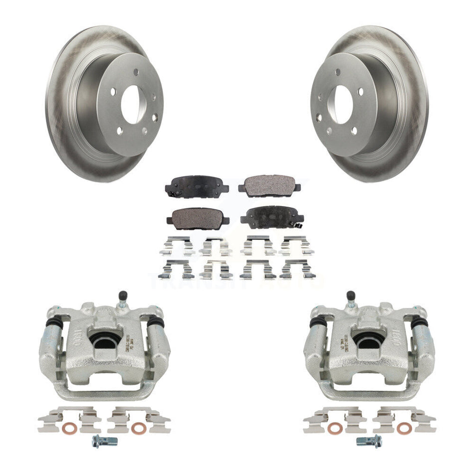 Rear Disc Brake Caliper Coated Rotors And Semi-Metallic Pads Kit For Nissan Altima Maxima KCG-100065P