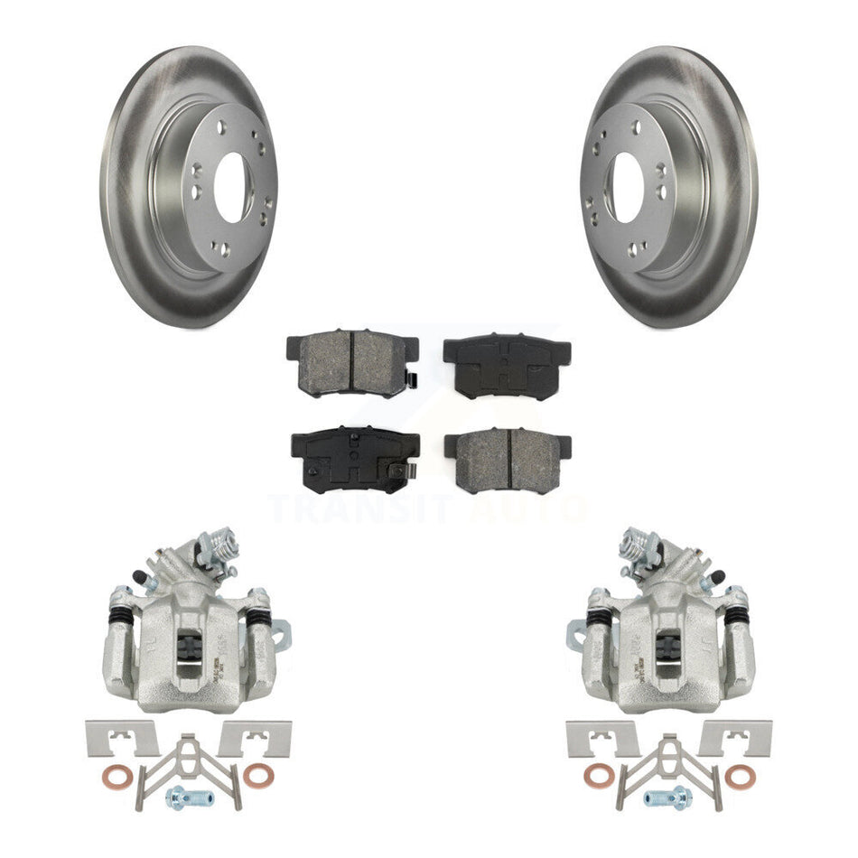 Rear Disc Brake Caliper Coat Rotor & Semi-Metallic Pad Kit For Honda Civic Acura CSX ILX KCG-100065S