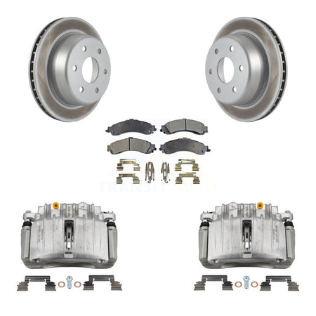 Rear Brake Caliper Coat Rotor Ceramic Pad Kit For Chevrolet Silverado 1500 GMC Avalanche KCG-100065T