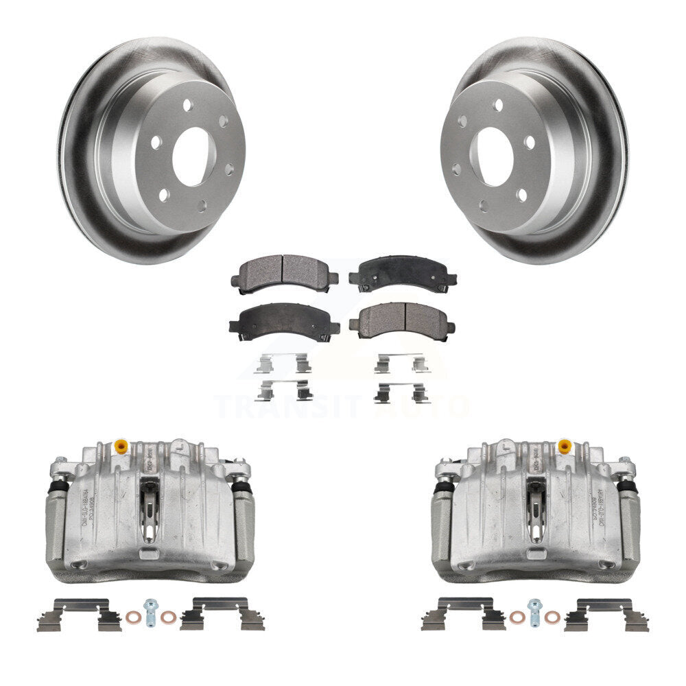 Rear Disc Brake Caliper Coat Rotor Ceramic Pad Kit For 2002 Chevrolet Avalanche 1500 4WD KCG-100066T