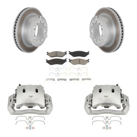 Rear Brake Caliper Coat Rotors Ceramic Pad Kit For Ford F-450 Super Duty F-550 LCF CF500 KCG-100067C