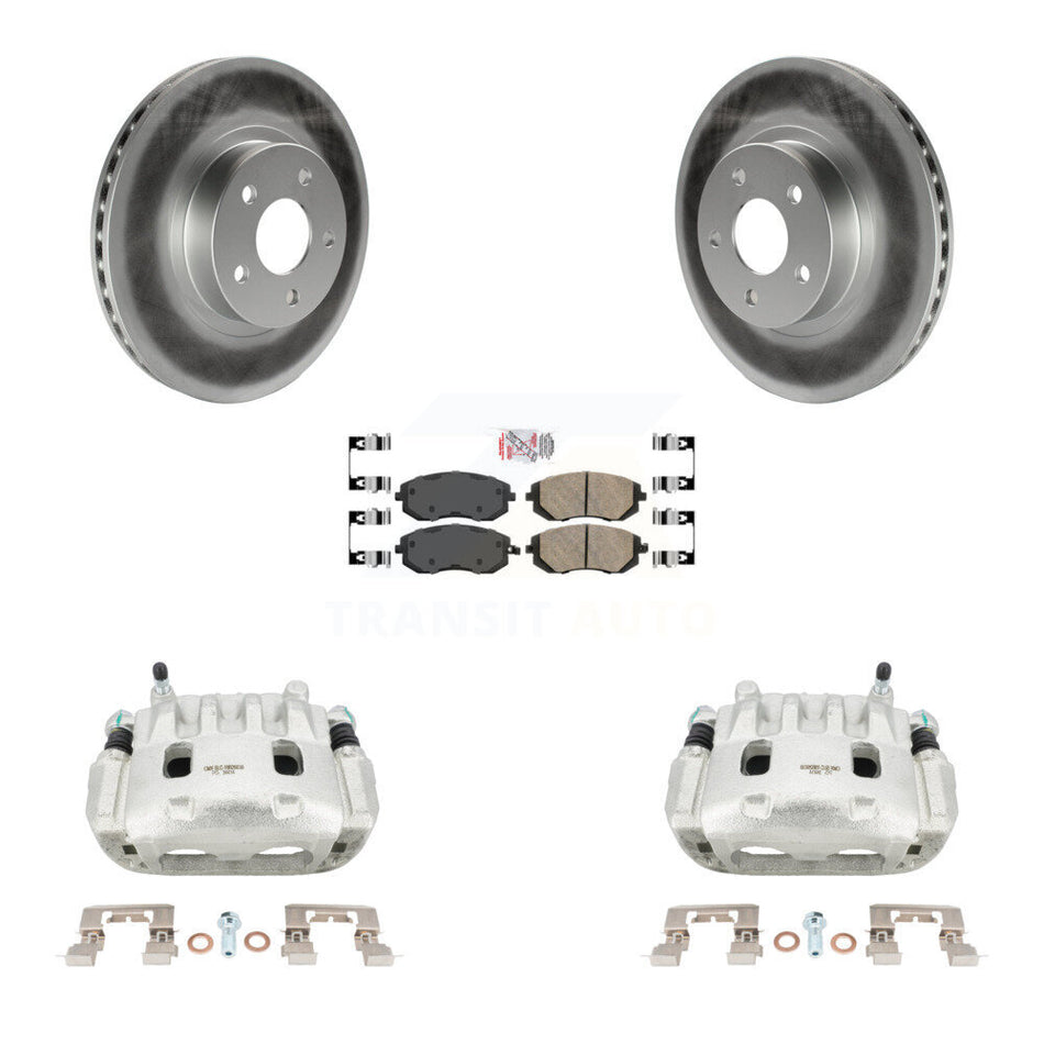 Front Disc Brake Caliper Coated Rotors And Ceramic Pads Kit For Subaru Legacy KCG-100067N