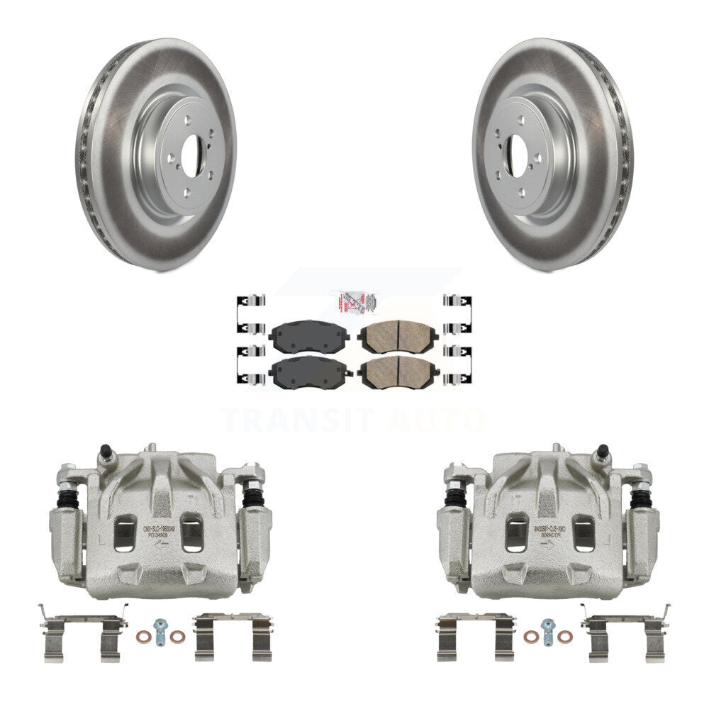 Front Disc Brake Caliper Coated Rotors And Ceramic Pads Kit For Subaru Legacy KCG-100069N