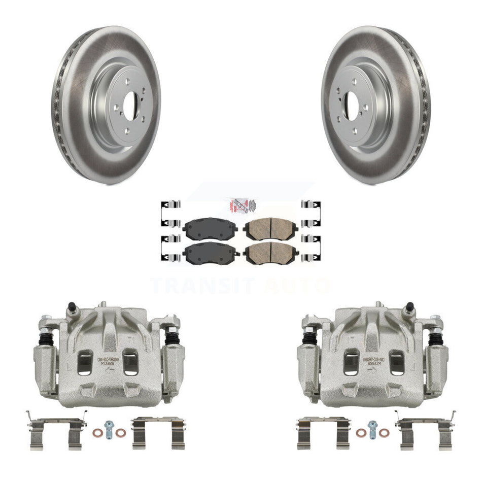 Front Disc Brake Caliper Coated Rotors And Ceramic Pads Kit For Subaru Legacy KCG-100069N
