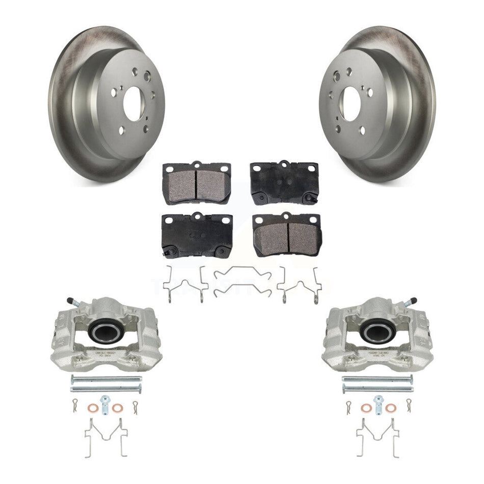 Rear Disc Brake Caliper Coated Rotors And Semi-Metallic Pads Kit For Lexus IS250 KCG-100069P