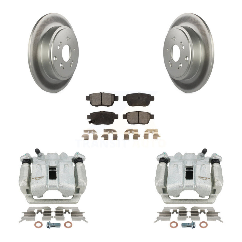 Rear Disc Brake Caliper Coated Rotors And Ceramic Pads Kit For 2006-2014 Honda Ridgeline KCG-100069T